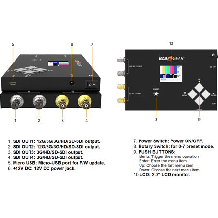 BZBGEAR BG-SDITPG-G2 4K UHD 12G-SDI Video G2 Test Pattern Generator ...