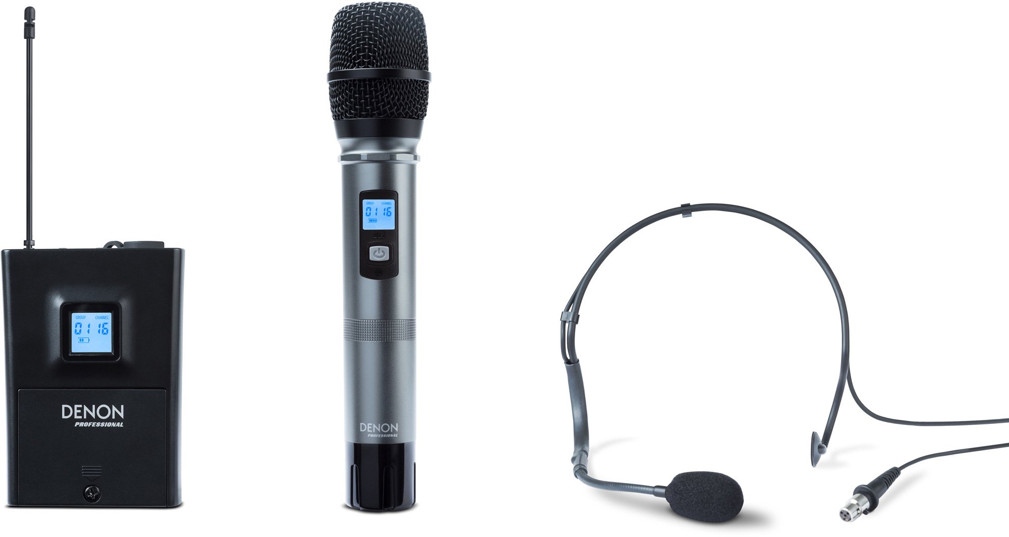 Denon audio commander professional mobile pa system with two wireless microphones cheap