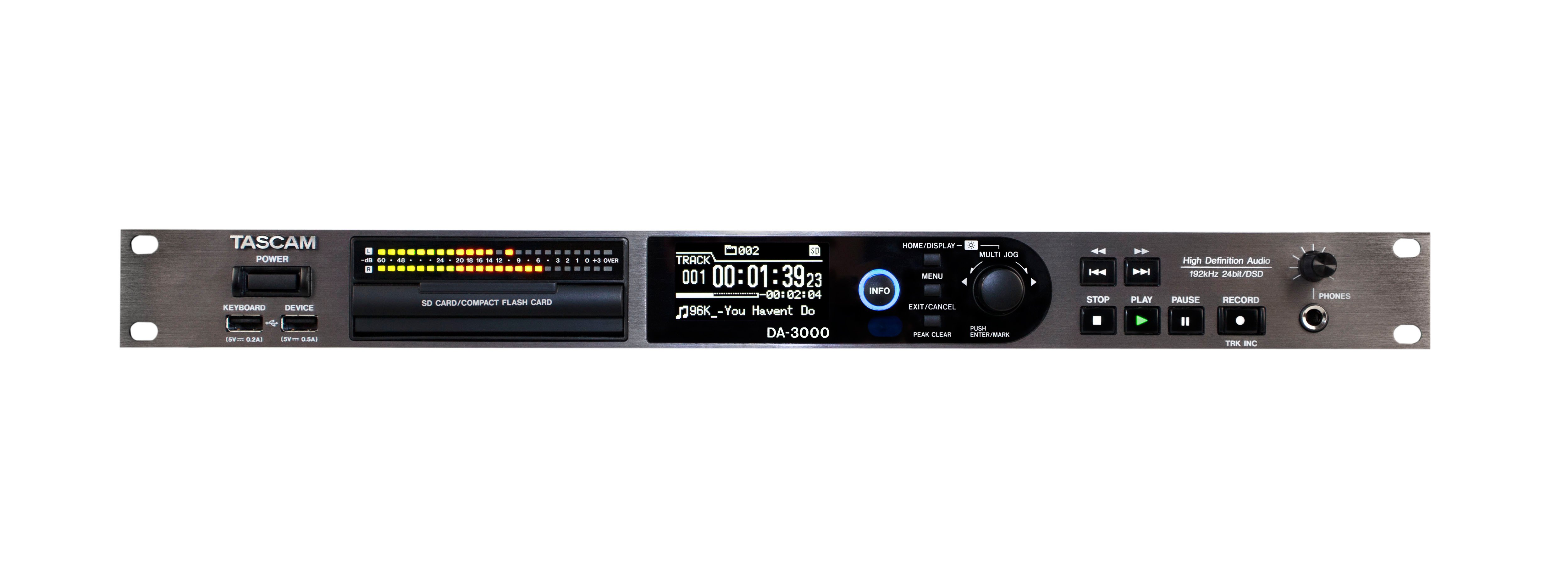 Tascam DA-3000 HIGH DEFINTION & DSD SOLID STATE RECORDER