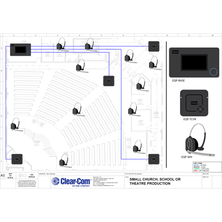 Clear-Com EQP-BASE-US EQUIP Series Wall-Mountable Intercom Base Station ...