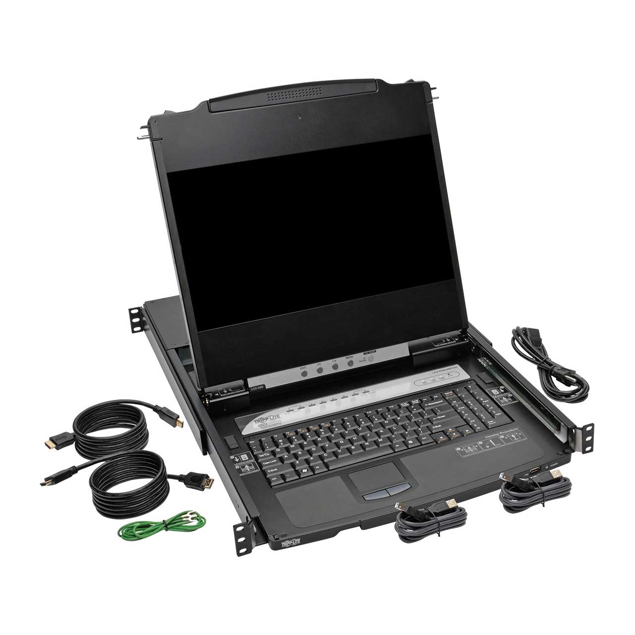 Tripp Lite B030-008-17-IP 8Port Rackmount Console HDMI KVM Switch 17 Inch LCD  IP Remote Access