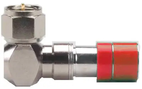 ICM FS59URA RG59/59 Quad F Right Angle Connector (Red) 25pk FS59URA
