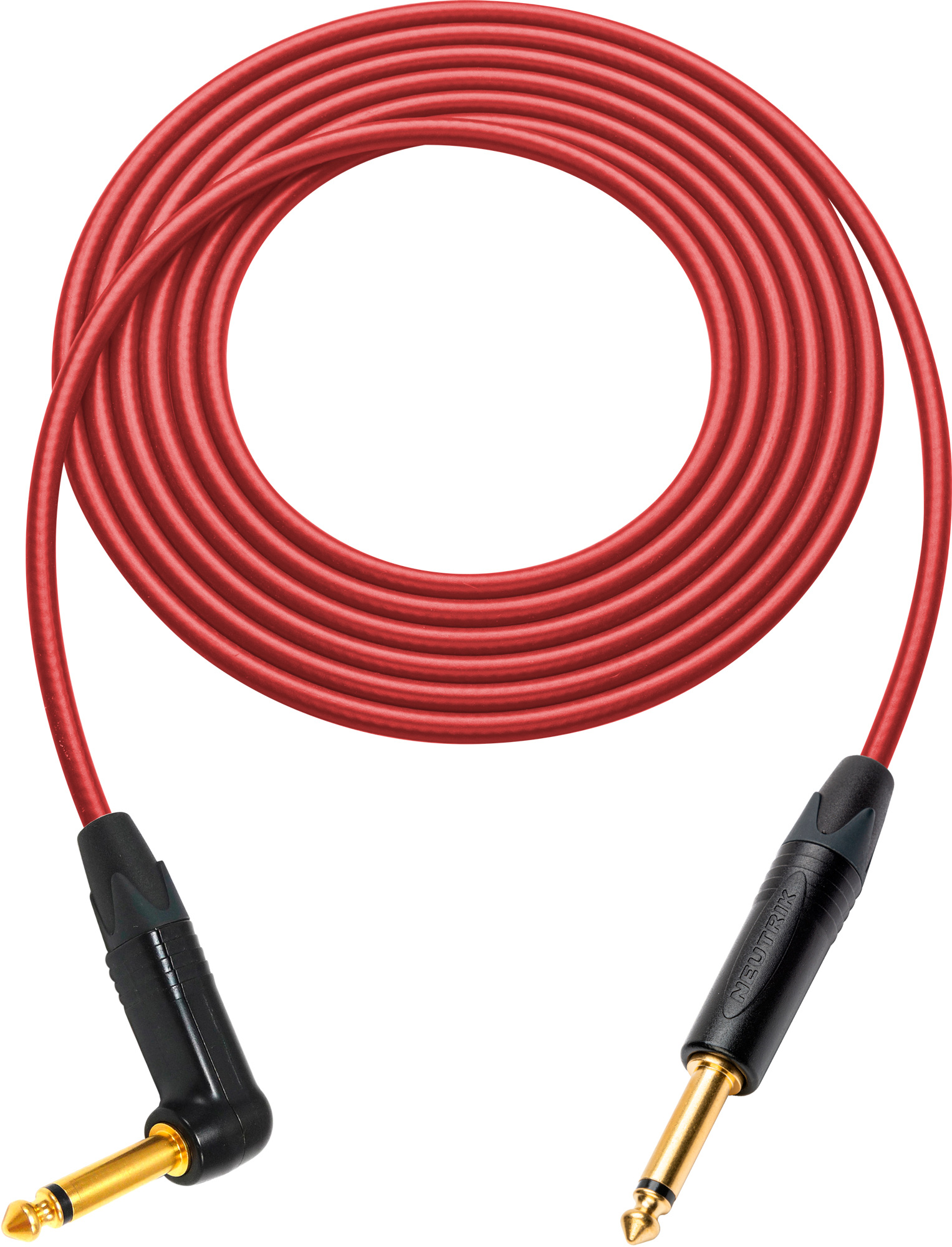 Canare GS-6 Cable Red with Neutrik XS 1/4-1/4 RA Phone Plugs - 50Ft