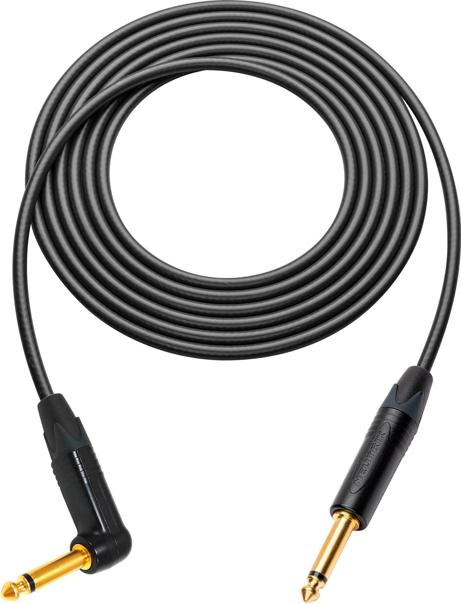 Canare GS-6 Cable Black with Neutrik XS 1/4-1/4 RA Phone Plugs - 50Ft
