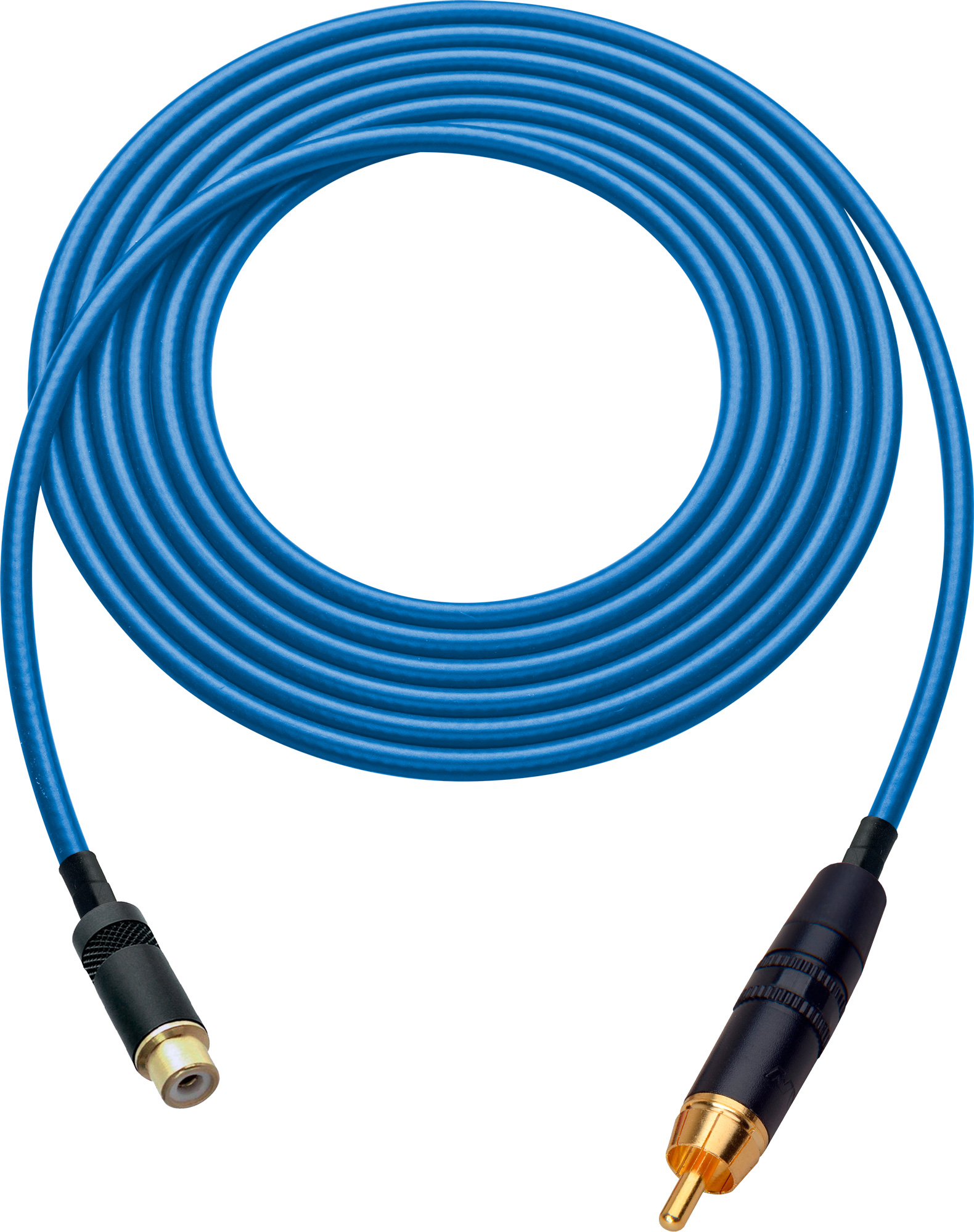 Laird HDAV-EXT-7-BE Belden 1505A RCA M to F Extension Cable For Audio or HD Video - 7 Foot Blue
