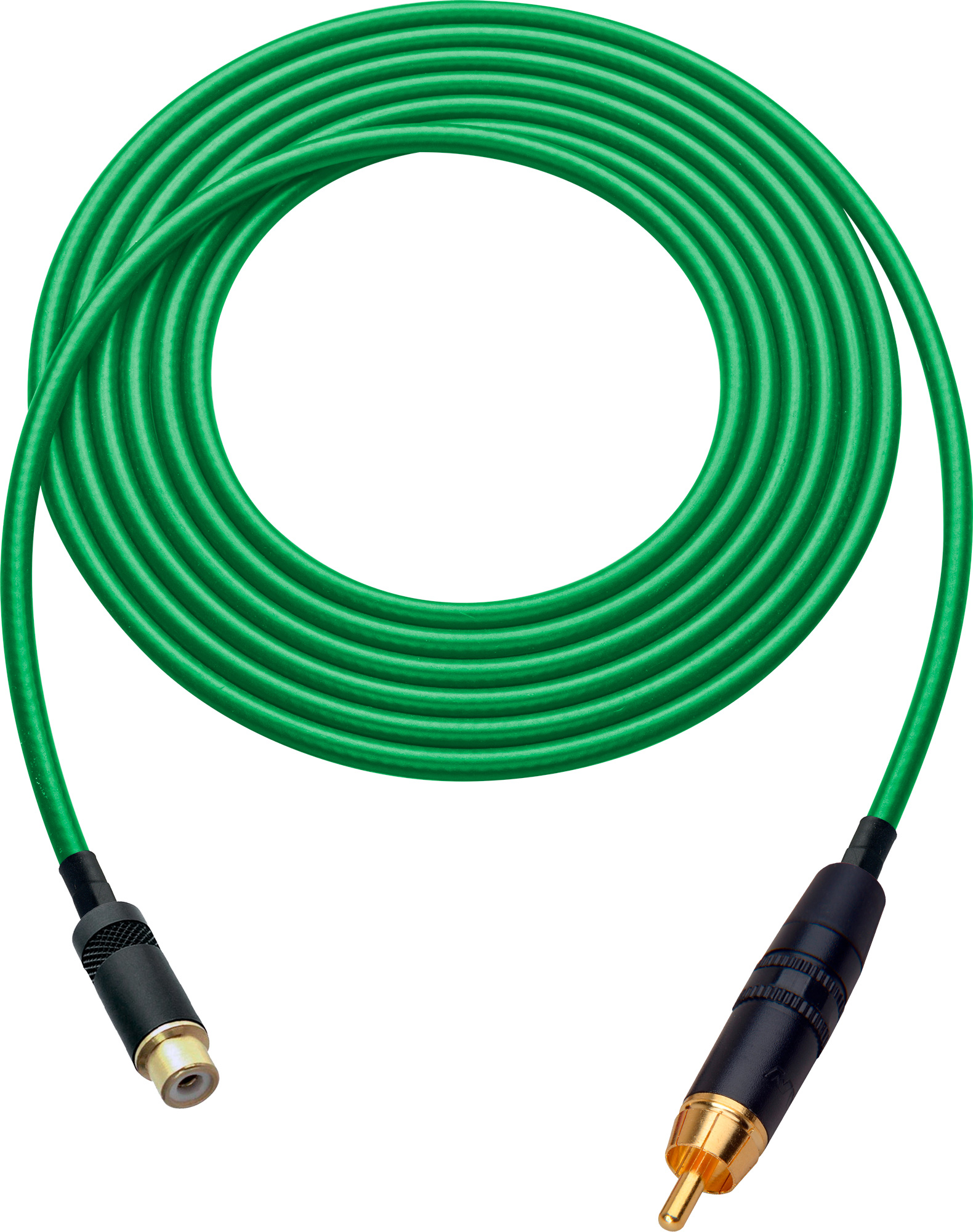 Laird HDAV-EXT-7-GN Belden 1505A RCA M to F Extension Cable For Audio or HD Video - 7 Foot Green