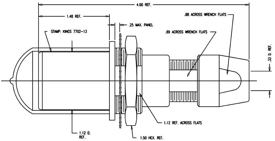 Kings Tri-Loc Jack Bulkhead Connector KC-7702-13