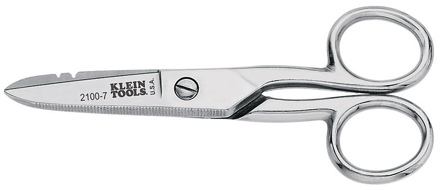Klein Tools 2100-7 Electrician Scissors wtih Stripping Notches