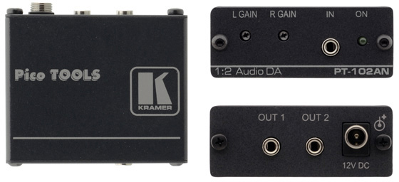 Kramer PT-102AN 1x2 Stereo Audio Distribution Amplifier KR-PT102AN
