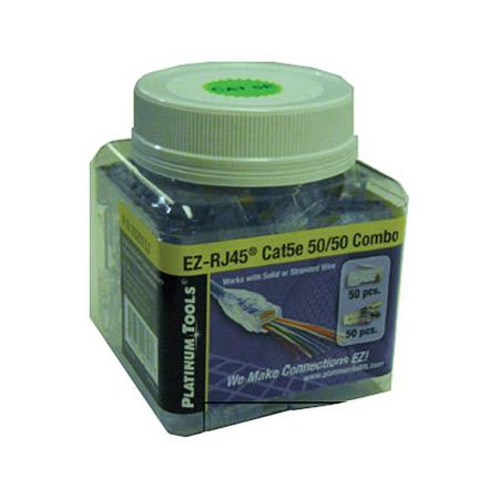 Platinum Tools 202015J EZ-RJ45 CAT5e Connectors (50) & EZ-RJ45 Cat5e S