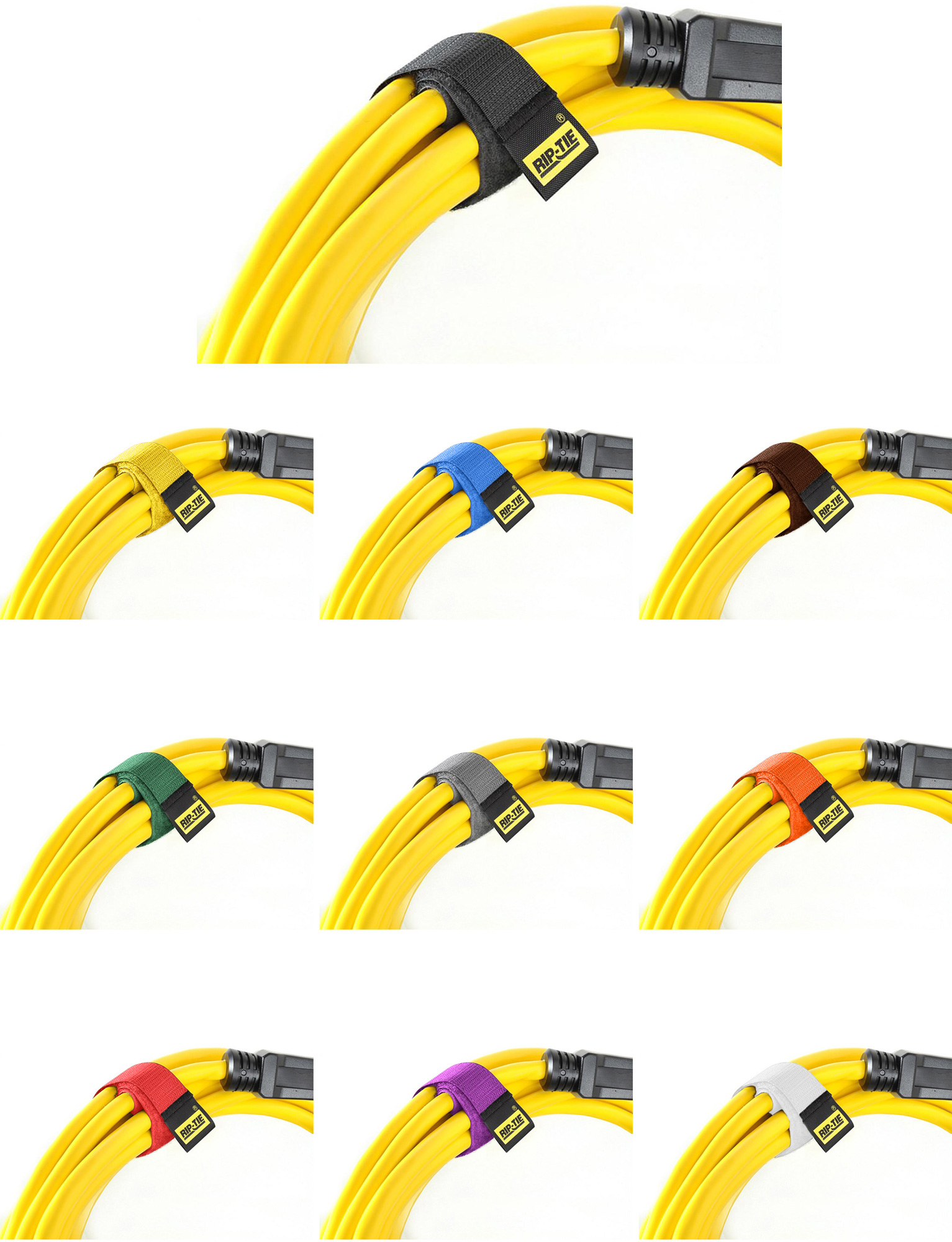 RipTie CableWrap 1x14 Rainbow 100Pk RT14-100RB