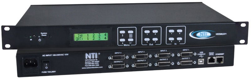NTI SM-4X4-DVI-LCD DVI Video Matrix Switch SM-4X4-DVI-LCD