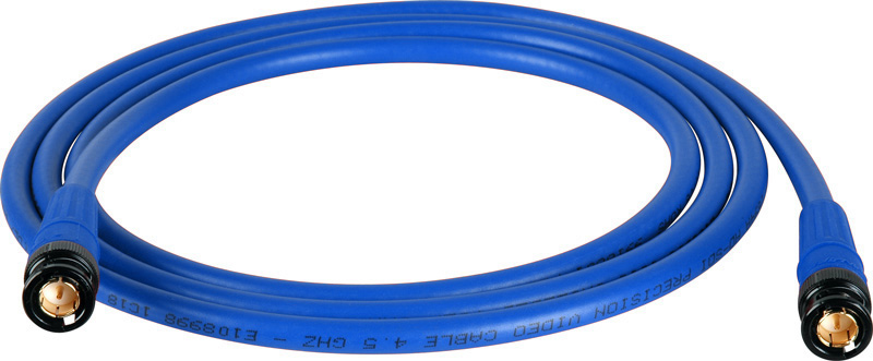 Laird T1694-B-B-3-BE Belden 1694A RG6 w/ Trompeter UPL2000 Black & Gold 3G-SDI BNC Cable - 3 Foot Blue