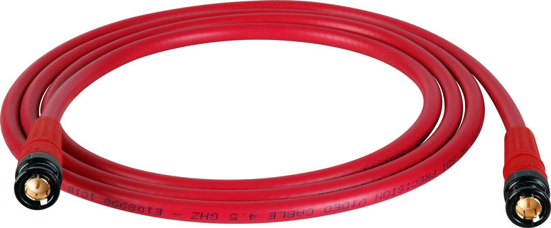 Laird T1694-B-B-3-RD Belden 1694A RG6 w/ Trompeter UPL2000 Black & Gold 3G-SDI BNC Cable - 3 Foot Red
