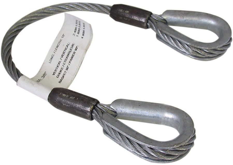 3/8x1.5 Foot Steel Cable Sling TCS375X1.5