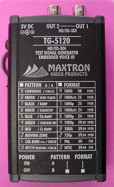 Maxtron TG-5120 Multi-Format SD/HD-SDI Pattern Generator with Voice ID