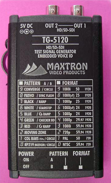 Maxtron TG-5120B SD/HD-SDI Pattern Generator with Battery Pack