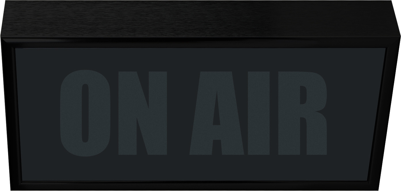 Low Profile Horizontal Studio Warning Light - ON AIR in Black Matte