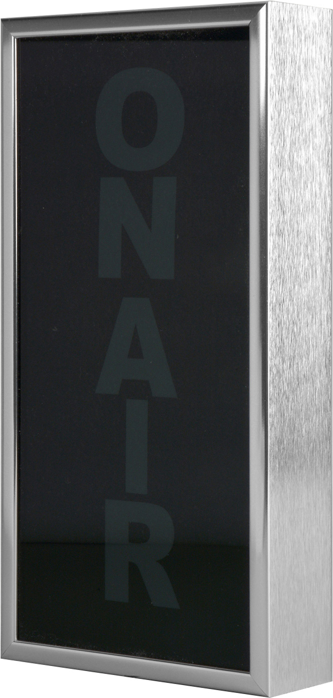 Low Profile Vertical Studio Warning Light - ON AIR in Silver Tone
