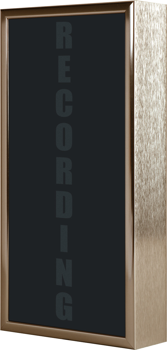 Low Profile Vertical Studio Warning Light - RECORDING in Gold Tone