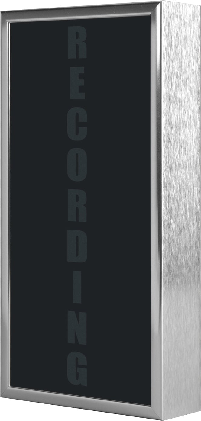 Low Profile Vertical Studio Warning Light - RECORDING in Silver Tone