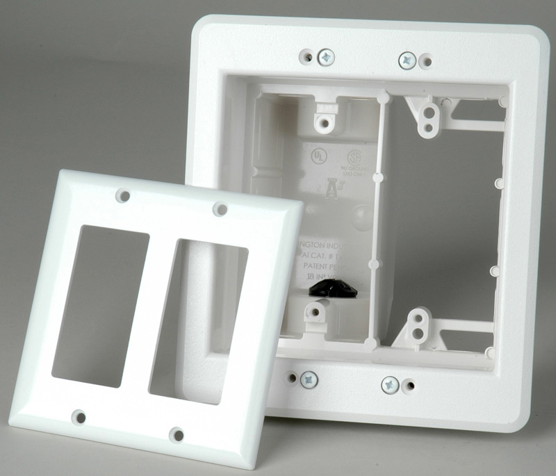 Arlington TVBU505 Recessed Two-gang TV Box White TVBU505