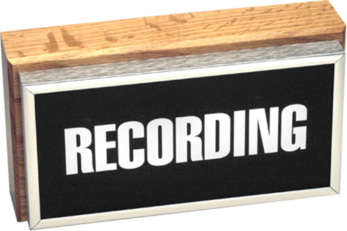 Horizontal Studio Warning Light - Recording in Silver Lettering TWL-2