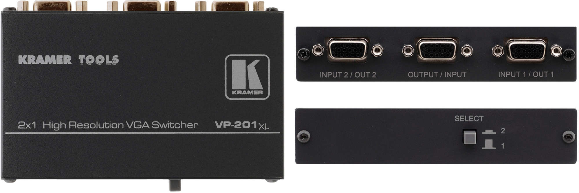 Kramer VP-201xl 2x1 VGA/UXGA Computer Graphics Video Mechanical Switcher 1300MHz VP-201XL