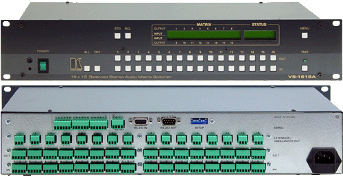 Kramer VS-1616A 16 x 16 Balanced Audio Matrix VS-1616A