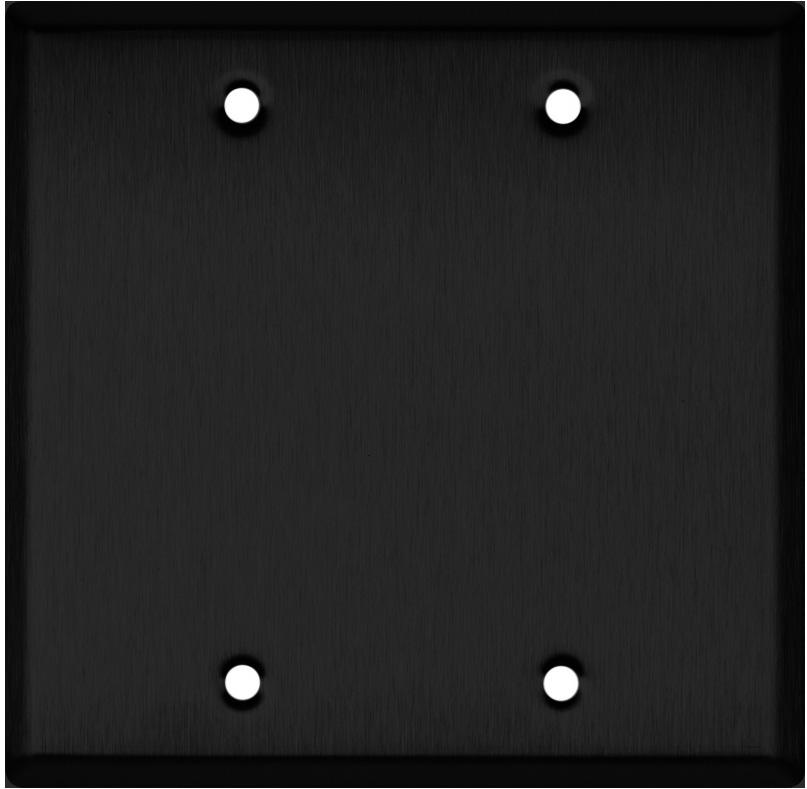 Blank Double Gang Black Anodized Aluminum Wall Plate WP2A-B