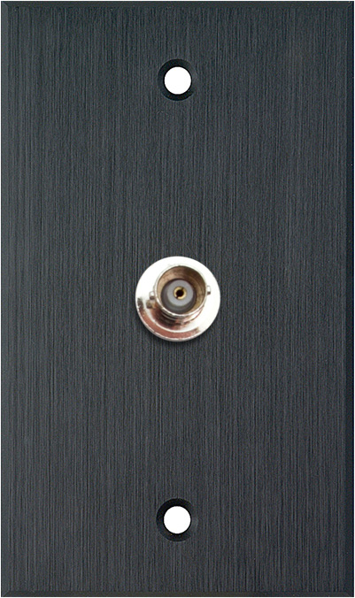 1G Black Anodized Wall Plate with 1-BNCF Barrel WPBA-1101