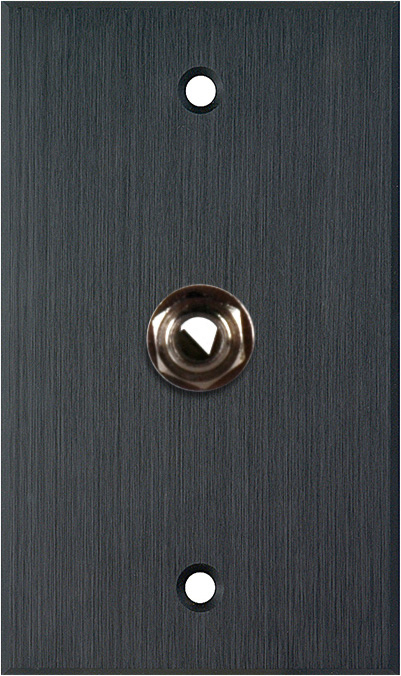 1G Black Anodized Aluminum Wall Plate with 1 1/4-Inch TRS Phone Jack