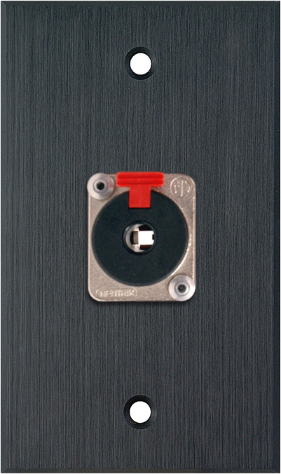 1G Black Anodized Wallplate w/1 NJ3FP6C 1/4-In. TRS Latching Jack