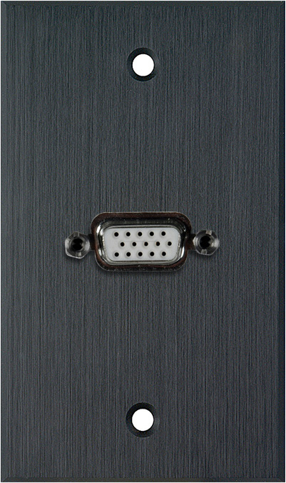 1G Black Anodized Wallplate w/Single VGA HD 15-Pin Female Barrel