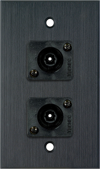 1 Gang Black Anodized Wall PLate w/ 2 Toslink connectors WPBA-1210
