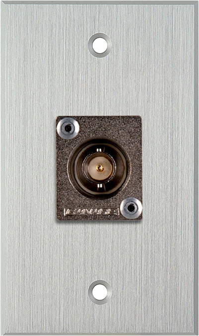 1 Gang Clear Anodized Wallplate w/1 Canare BCJ-JRU BNC Feed-Thru