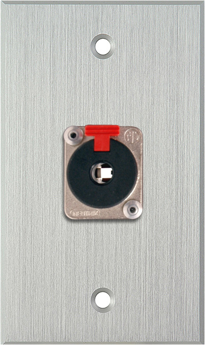 1G Clear Anodized Wallplate w/1 NJ3FP6C 1/4-In. TRS Latching Jack