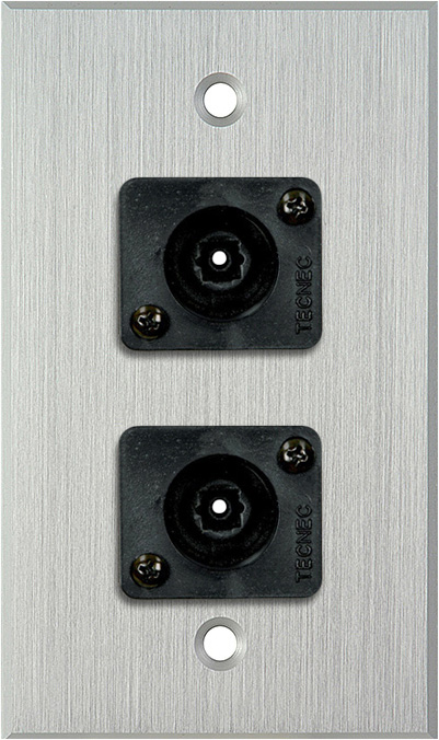 1 Gang Clear Anodized Wall PLate w/ 2 Toslink connectors WPCA-1210