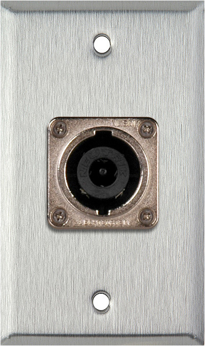1G Stainless Wall Plate w/1 Neutrik NL8MPR 8 Pole Speakon Connector