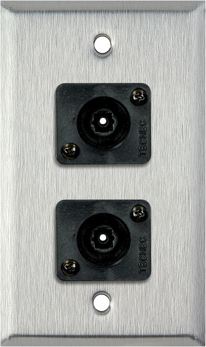 1 Gang Stainless Steel Wall PLate w/ 2 Toslink connectors WPL-1210
