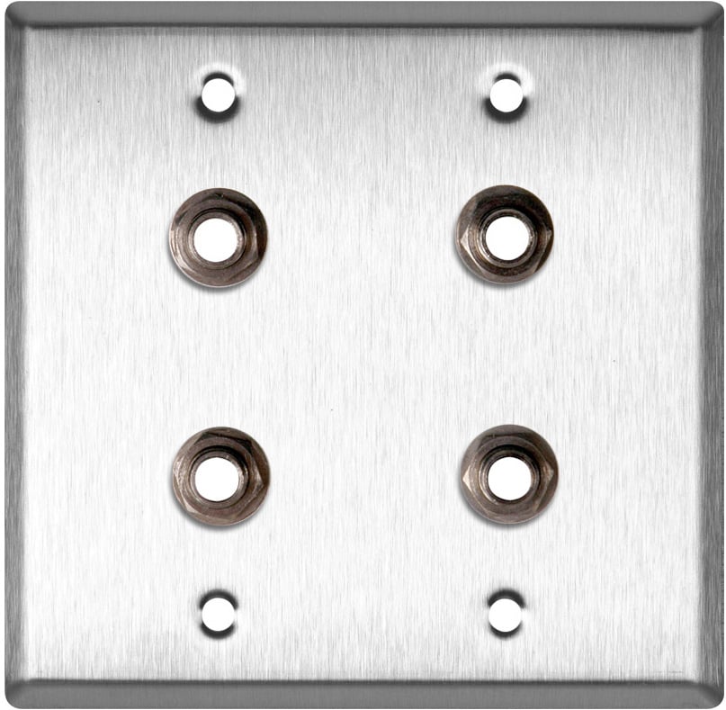 2G Stainless Steel Wall Plate w/4 Switchcraft SW12B Stereo 1/4 Jacks