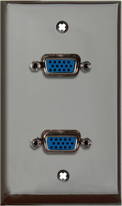 1G Brown Lexan Plate with 2 HD 15-Pin Female Rear Solder Connectors