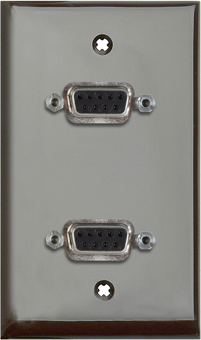1G Brown Lexan Plate with Two 9-Pin D-Sub Rear Solder Connectors