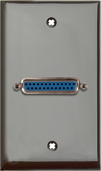 1G Brown Lexan Plate with One 25-Pin D-Sub Female (Rear Solder Points)