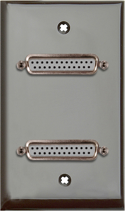 1G Brown Lexan Plate w/Two 25-Pin D-Sub Female to Rear Solder Points