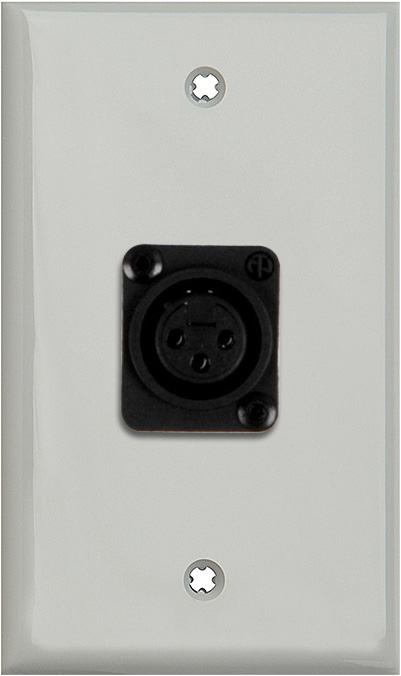 1G Gray Lexan Wall Plate with 1 NC3FD-L-1-B Connector WPLG-1115-BG