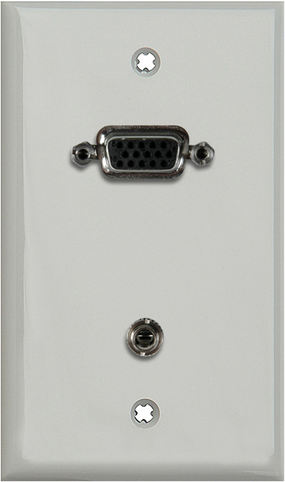 1G Gray Lexan Plate w/15-Pin HD Female & 3.5mm Stereo Barrels