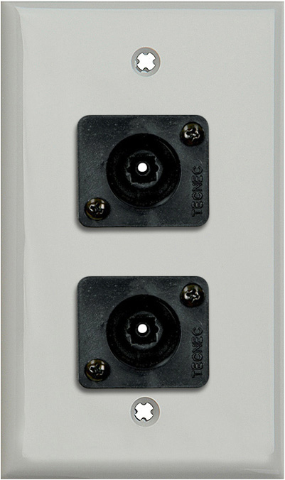 1 Gang Gray Lexan Wall PLate w/ 2 Toslink connectors WPLG-1210