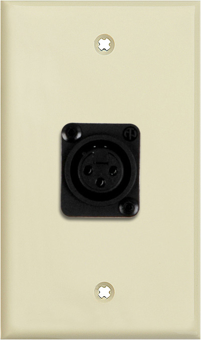 1G Ivory Lexan Wall Plate with 1 NC3FD-L-1-B Connector WPLI-1115-BG