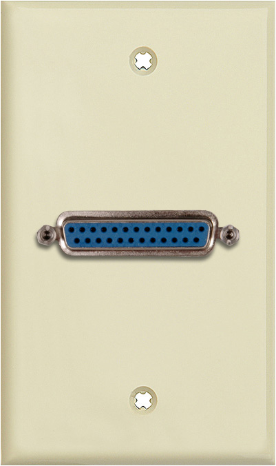 1G Ivory Lexan Plate w/Single 25-Pin D-Sub Female (Rear Solder Points)